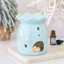 Load image into Gallery viewer, Iridescent Blue Snowflake Wax Burner